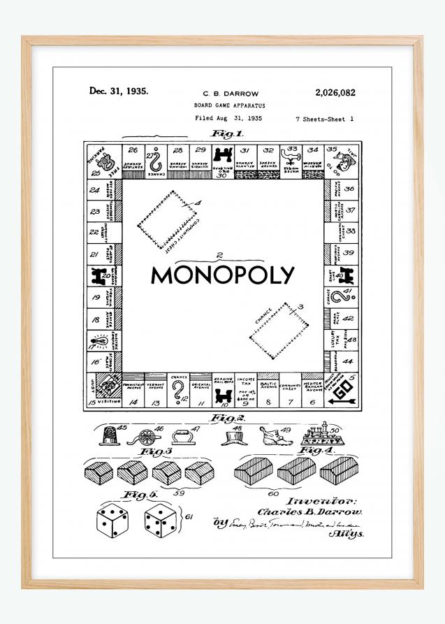 Patentzeichnung - Monopoly I Poster