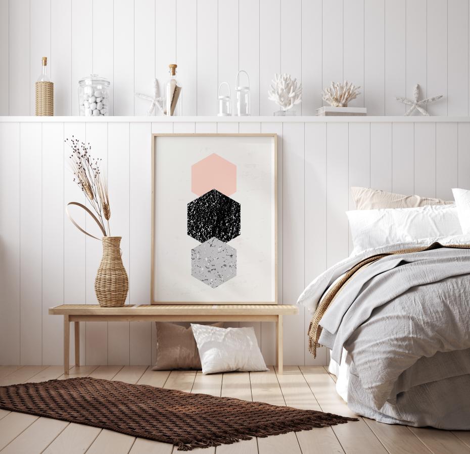 Abstract Hexagons Poster