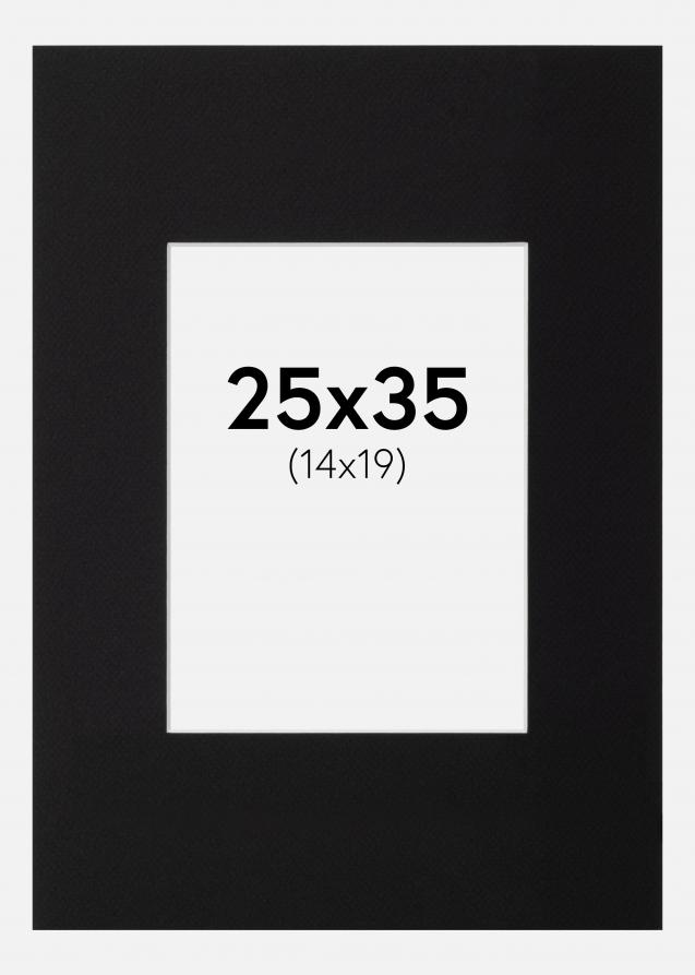 Passepartout XL Schwarz (weißer Kern) 25x35 cm (14x19)