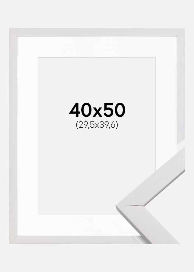 Rahmen Stilren Weiß 40x50 cm - Passepartout Weiß 12x16 inches