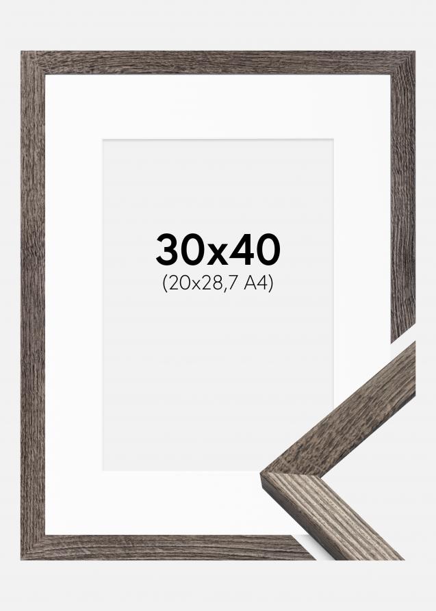 Rahmen Fiorito Walnuss 30x40 cm - Passepartout Weiß 21x29,7 cm