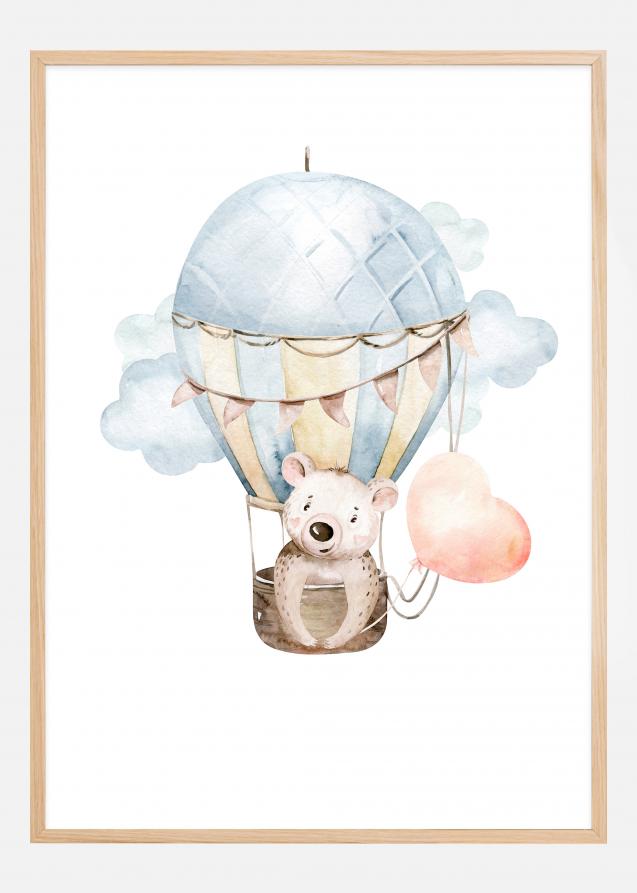 Bear hot air balloon Poster