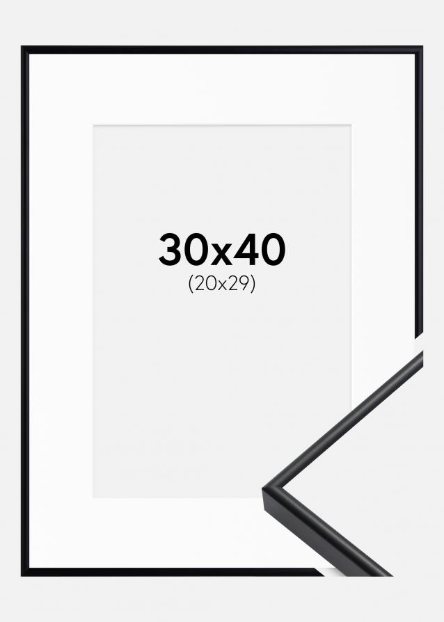 Rahmen Visby Schwarz 30x40 cm - Passepartout Weiß 21x30 cm