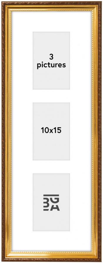 Abisko Collage-Rahmen I Gold - 3 Bilder (10x15 cm)