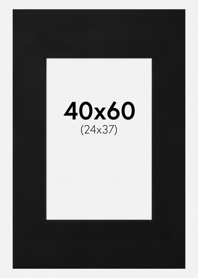 Passepartout Schwarz Standard (weißer Kern) 40x60 cm (24x37)