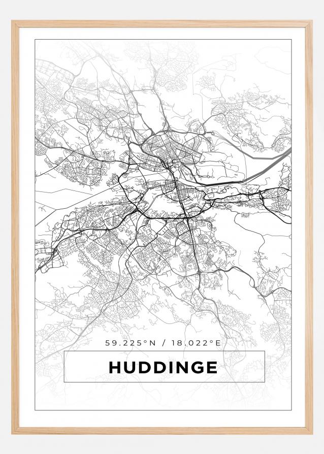 Map - Huddinge - White Poster
