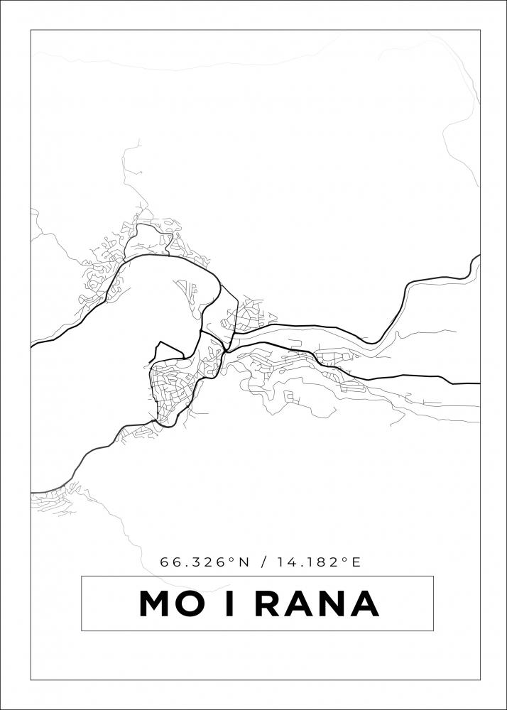 Map - Mo I Rana - White