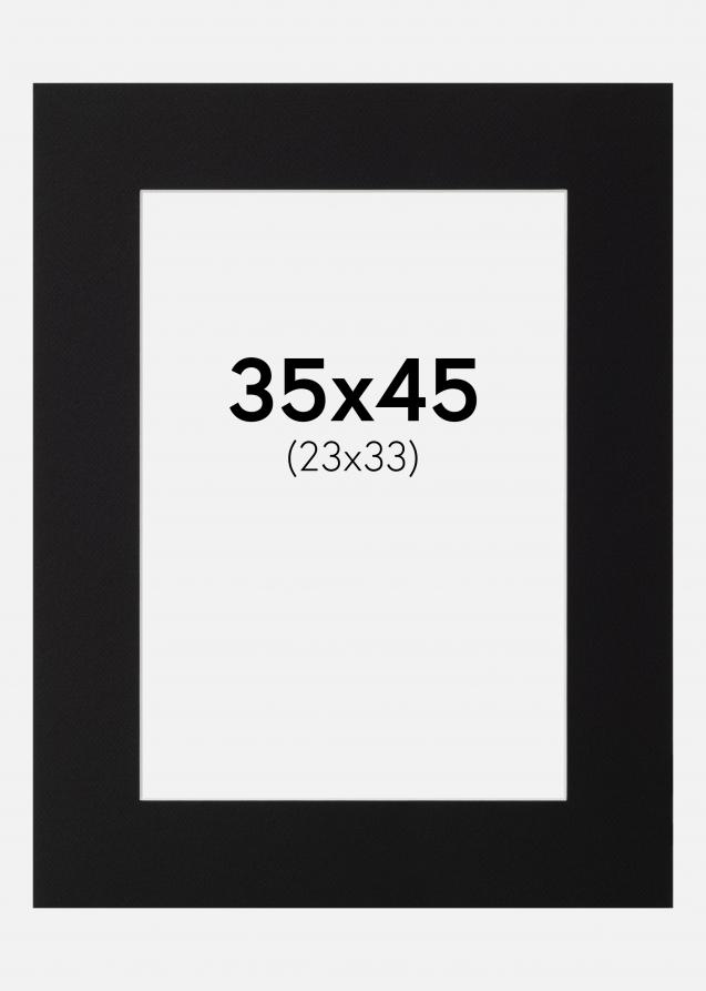 Passepartout Schwarz Standard (weißer Kern) 35x45 cm (23x33)