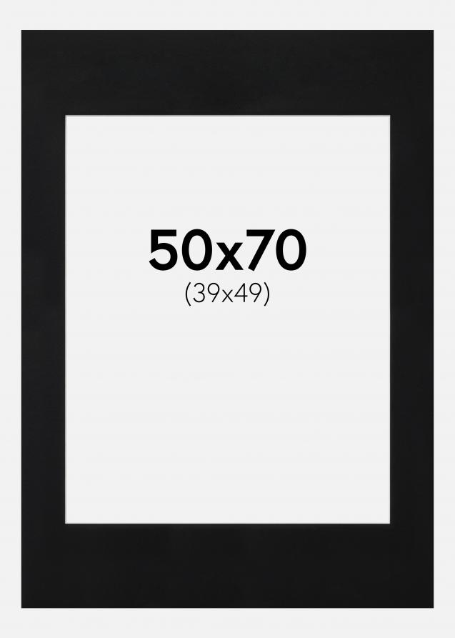 Passepartout Schwarz Standard (weißer Kern) 50x70 cm (39x49)