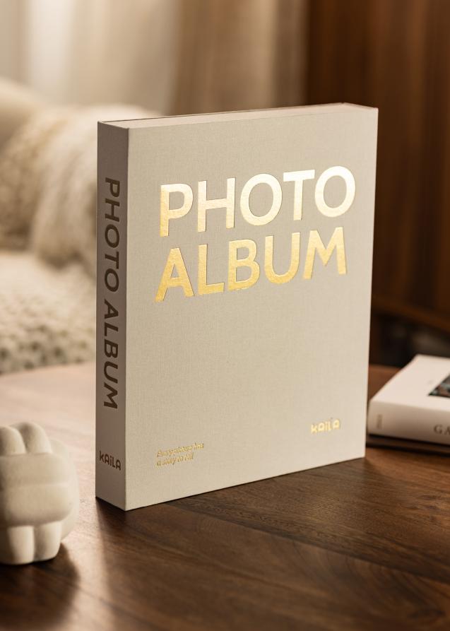KAILA PHOTO ALBUM Creme - Coffee Table Photo Album (60 Schwarze Seiten)