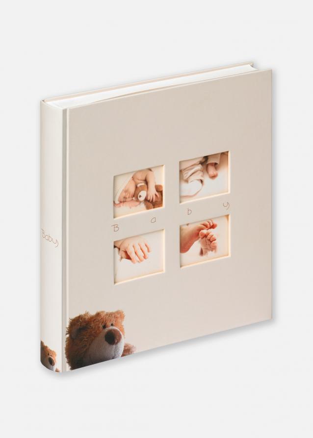 Classic Bear Kinderalbum Creme - 28x30,5 cm (60 weiße Seiten / 30 Blatt)