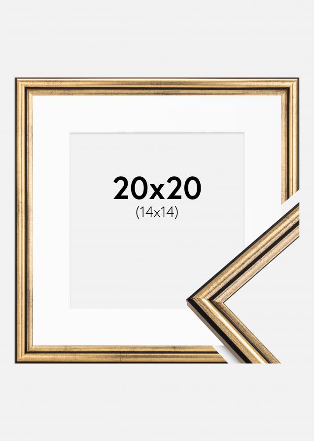 Rahmen Horndal Gold 20x20 cm - Passepartout Weiß 15x15 cm