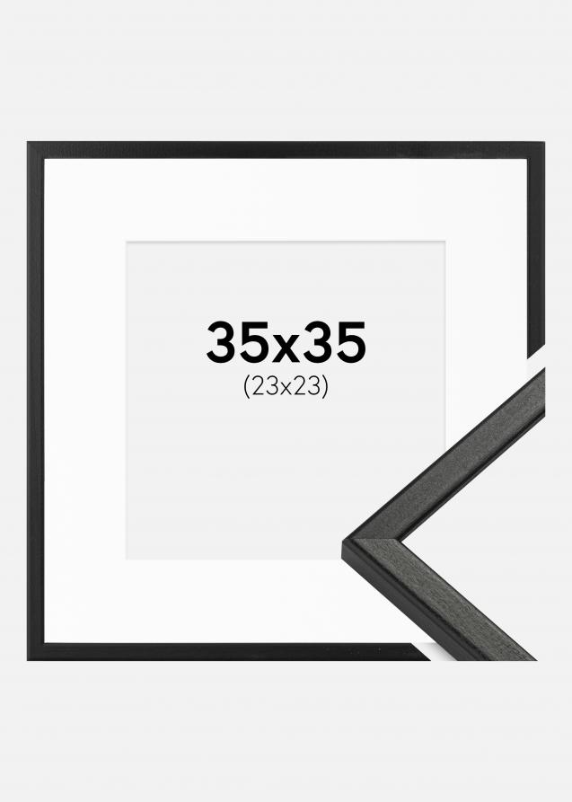 Rahmen Kaspar Schwarz 35x35 cm - Passepartout Weiß 24x24 cm