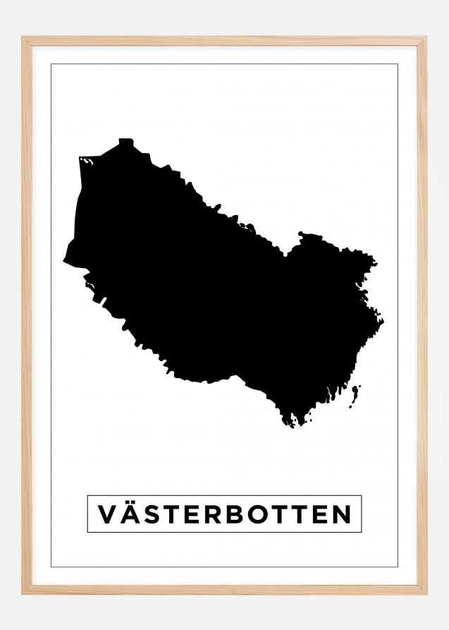 Map - Västerbotten - White Poster