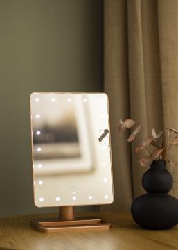 KAILA Kosmetikspiegel LED mit Bluetooth-Lautsprecher Rosgold 18x30 cm