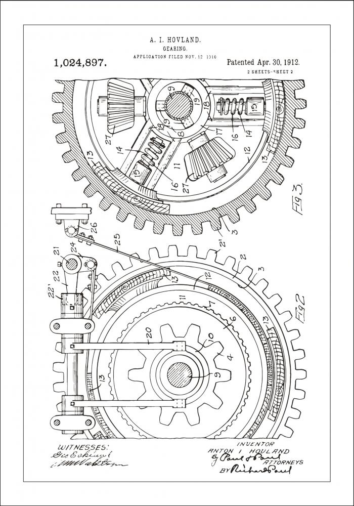 Patentzeichnung - Zahnrad - Wei Poster