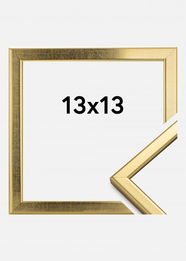 Rahmen Slim Matt Antireflexglas Gold 13x13 cm