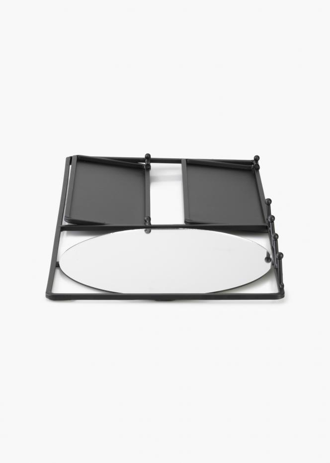 KAILA Runder Spiegel mit Ablage - Schwarz 55x25 cm