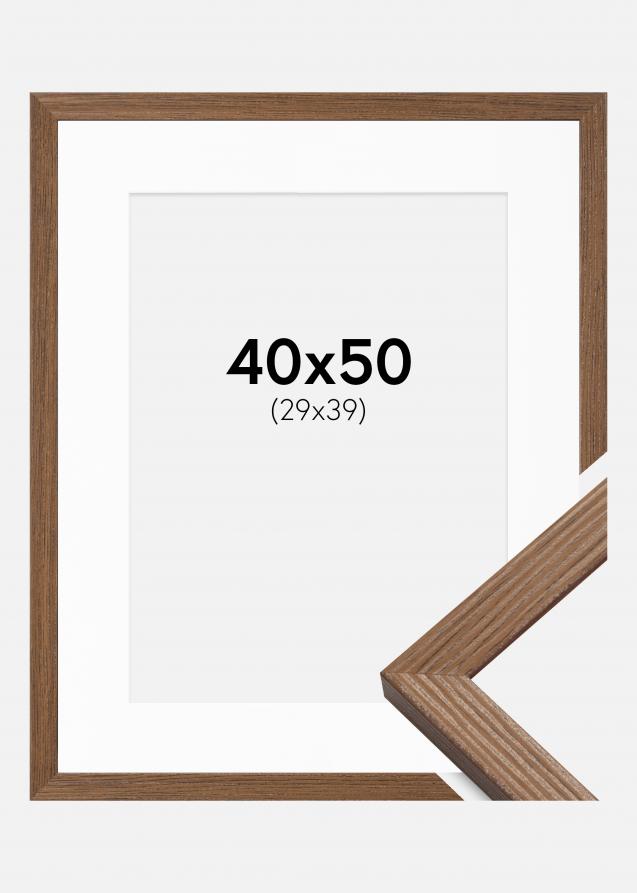 Rahmen Fiorito Dunkle Eiche 40x50 cm - Passepartout Weiß 30x40 cm