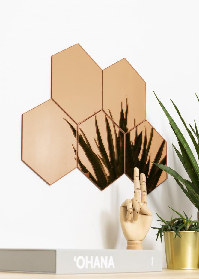 KAILA Spiegel Hexagon Rose Gold 18x21 cm - 5er-Pack