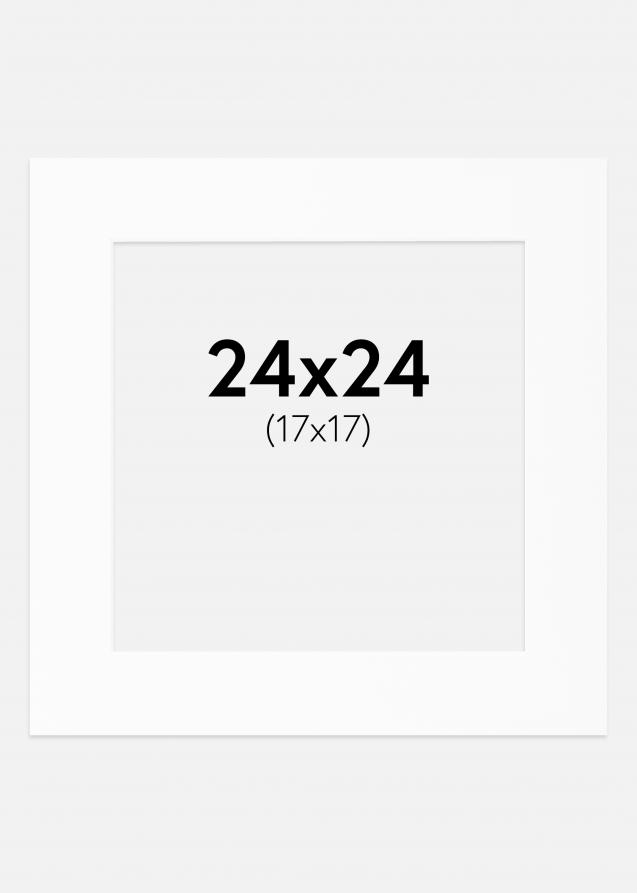 Passepartout Weiß Standard (weißer Kern) 24x24 cm (17x17)
