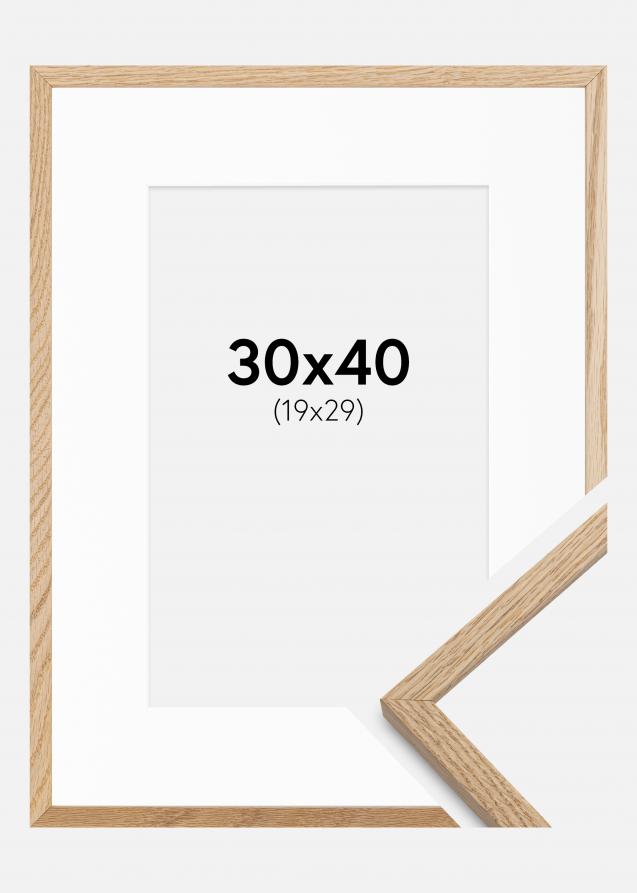 Rahmen Oslo Eiche 30x40 cm - Passepartout Weiß 20x30 cm