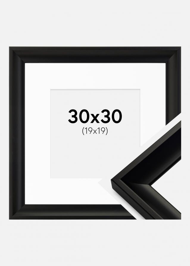 Rahmen Öjaren Schwarz 30x30 cm - Passepartout Weiß 20x20 cm