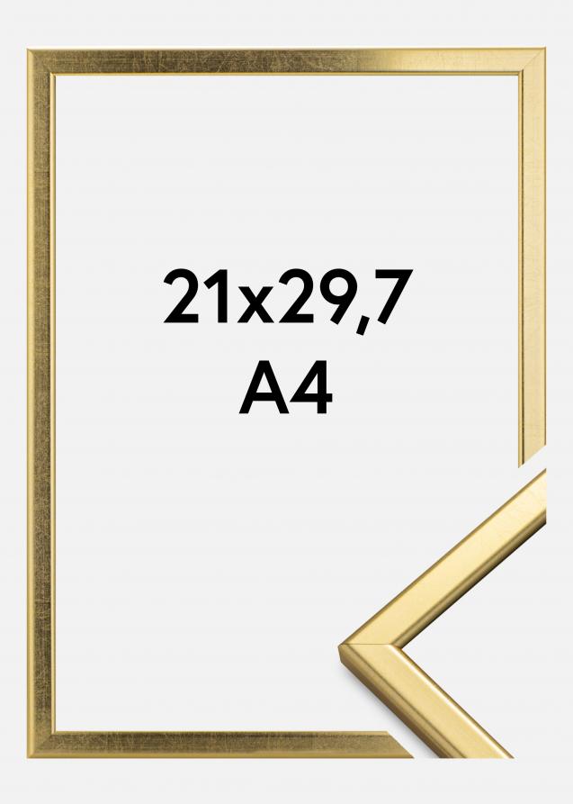 Rahmen Slim Matt Antireflexglas Gold 21X29,7 cm (A4)