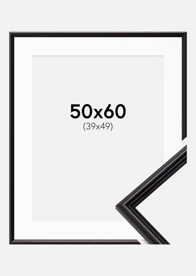 Rahmen Horndal Schwarz 50x60 cm - Passepartout Weiß 40x50 cm