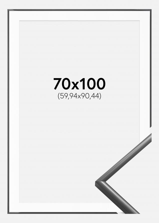 Rahmen New Lifestyle Dunkelgrau 70x100 cm - Passepartout Weiß 24x36 inches