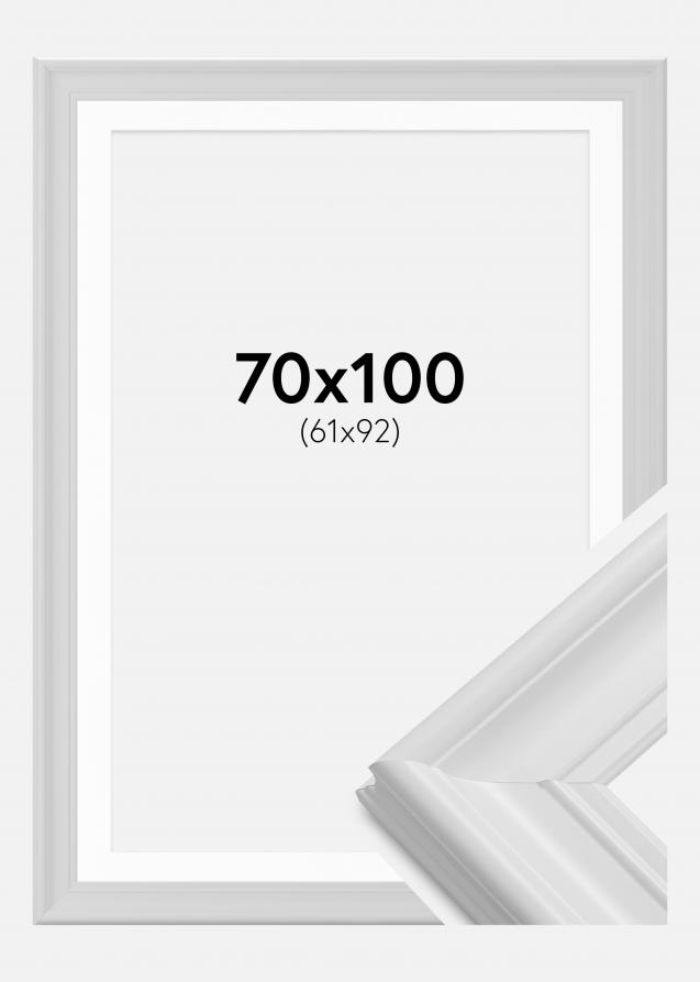 Rahmen Mora Premium Weiß 70x100 cm - Passepartout Weiß 62x93 cm