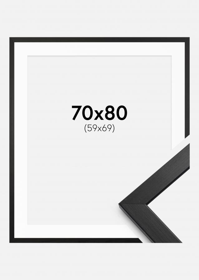 Rahmen Stilren Schwarz 70x80 cm - Passepartout Weiß 60x70 cm