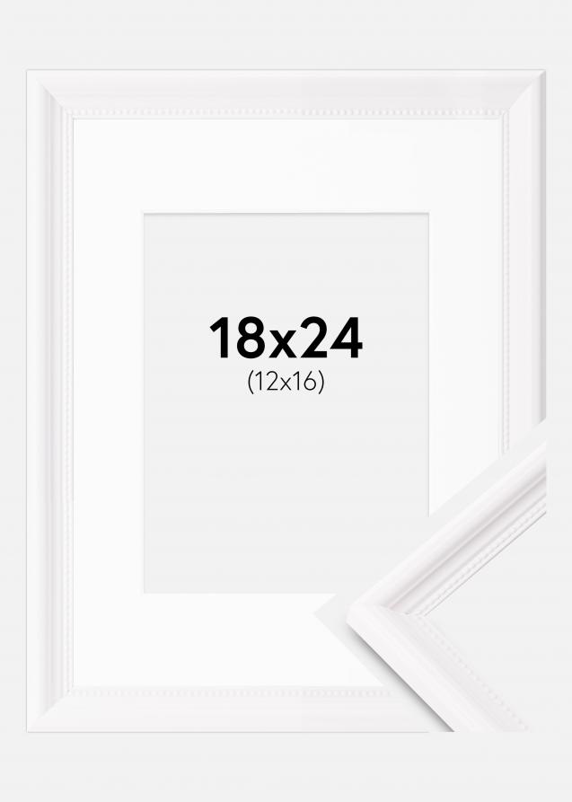 Rahmen Gala Weiß 18x24 cm - Passepartout Weiß 13x17 cm