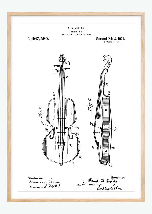 Patentzeichnung - Geige Poster