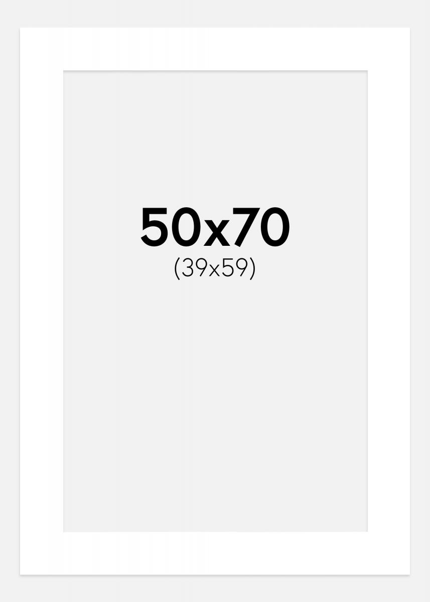 Passepartout Superweiß (weißer Kern) 50x70 cm (39x59 cm)