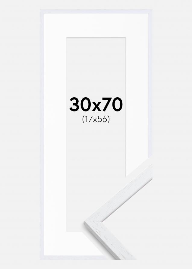 Rahmen Edsbyn Warm White 30x70 cm - Passepartout Weiß 18x57 cm