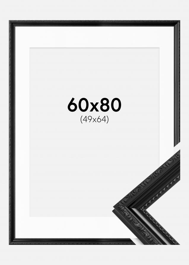Rahmen Abisko Schwarz 60x80 cm - Passepartout Weiß 50x65 cm