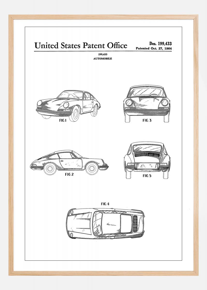 Hier Patent Print - Porsche 911 Carrera - White Poster kaufen - BGASTORE.CH