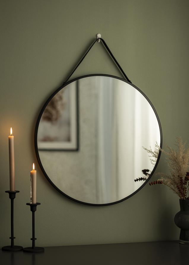 Spiegel Trapani Schwarz 60 cm Ø