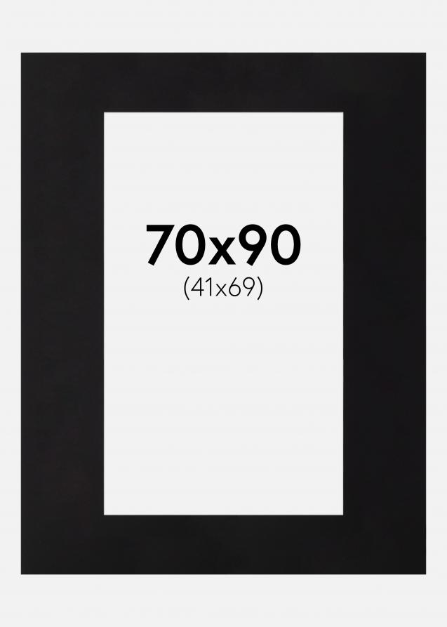 Passepartout Canson Schwarz (weißer Kern) 50x80 cm (41x69)