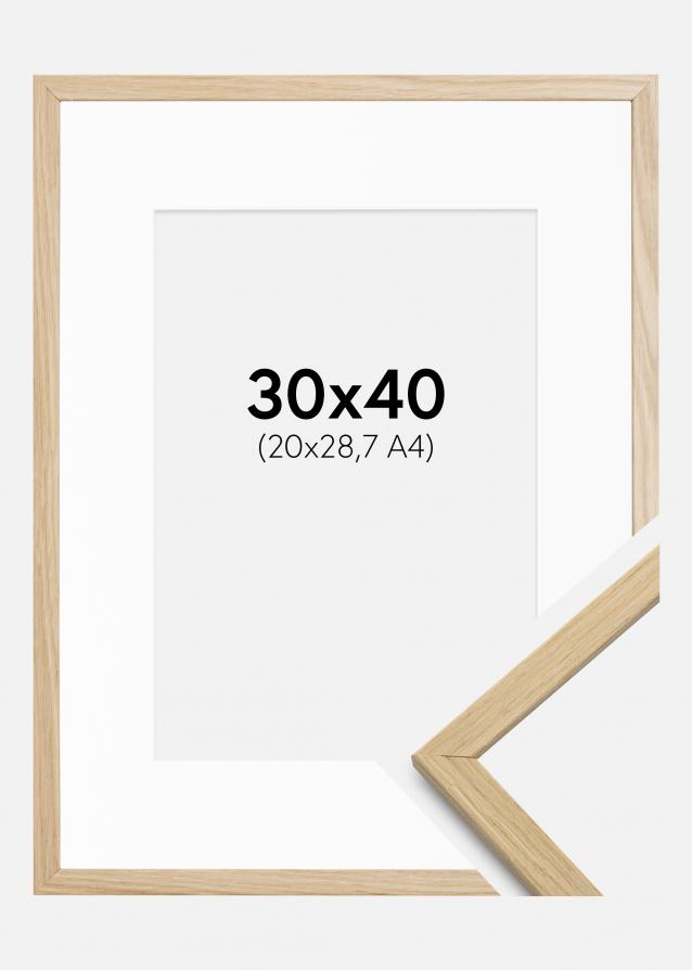 Rahmen Edsbyn Eiche 30x40 cm - Passepartout Weiß 21x29,7 cm (A4)