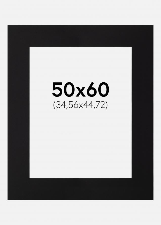 Passepartout Schwarz Standard (weißer Kern) 50x60 cm (34,56x44,72)