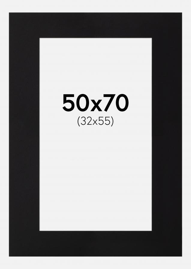Passepartout Canson Schwarz (weißer Kern) 50x70 cm (32x55)