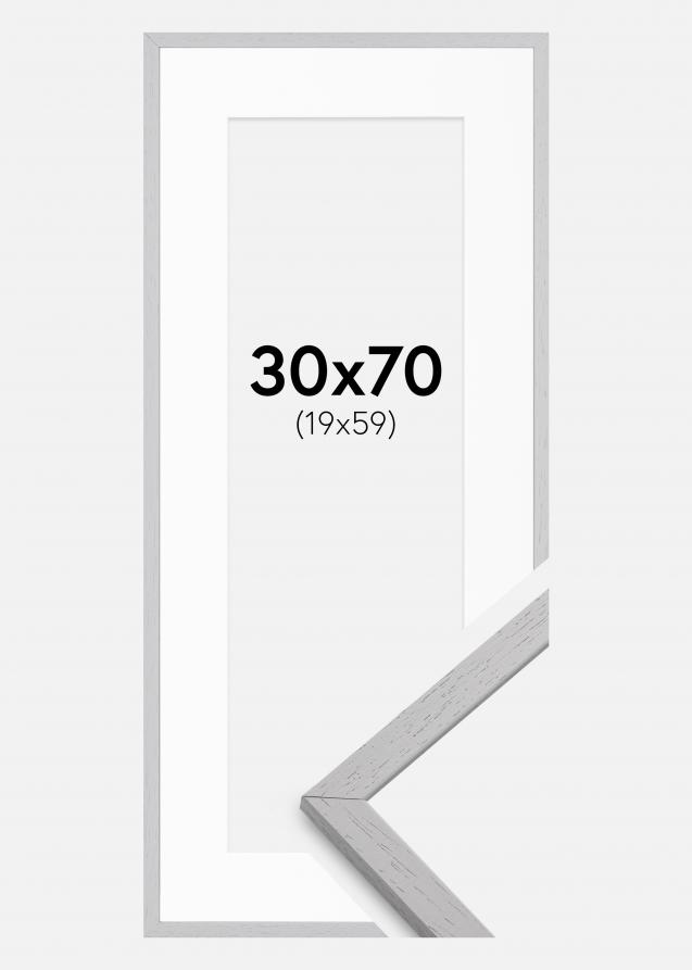 Rahmen Edsbyn Grey 30x70 cm - Passepartout Weiß 20x60 cm