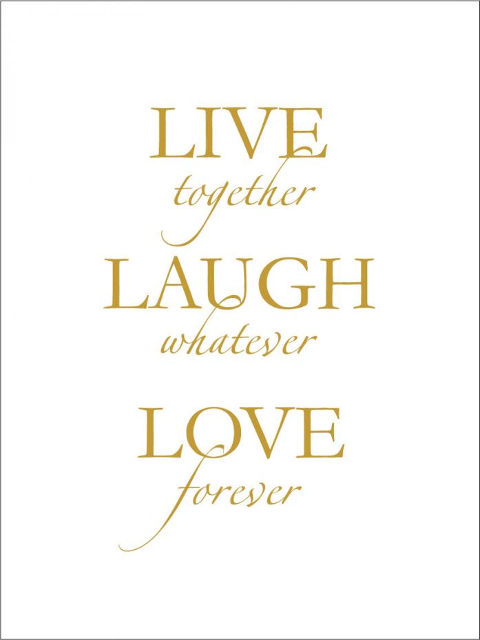 Live, laugh, love - Gold Poster