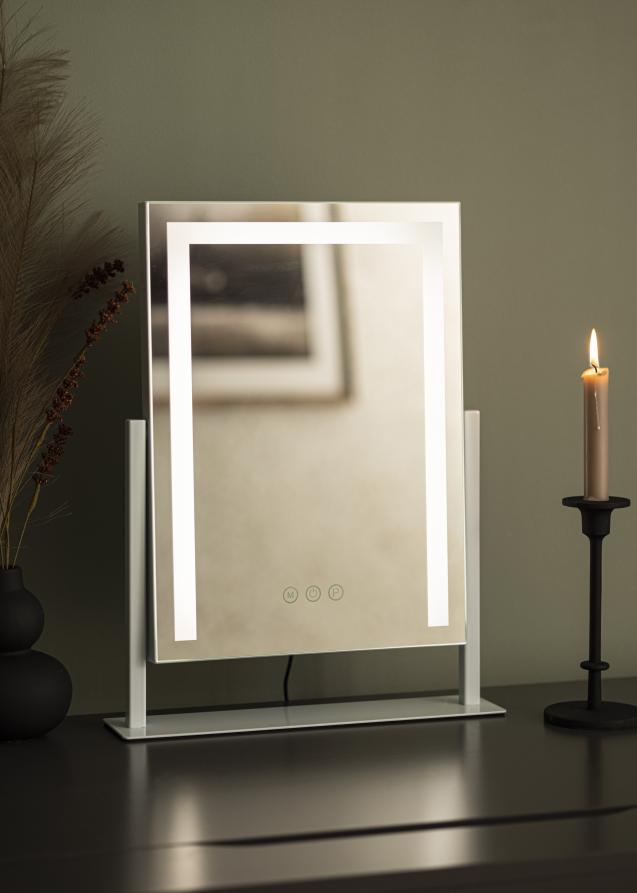 KAILA Kosmetikspiegel Stand LED Weiß 30x41 cm