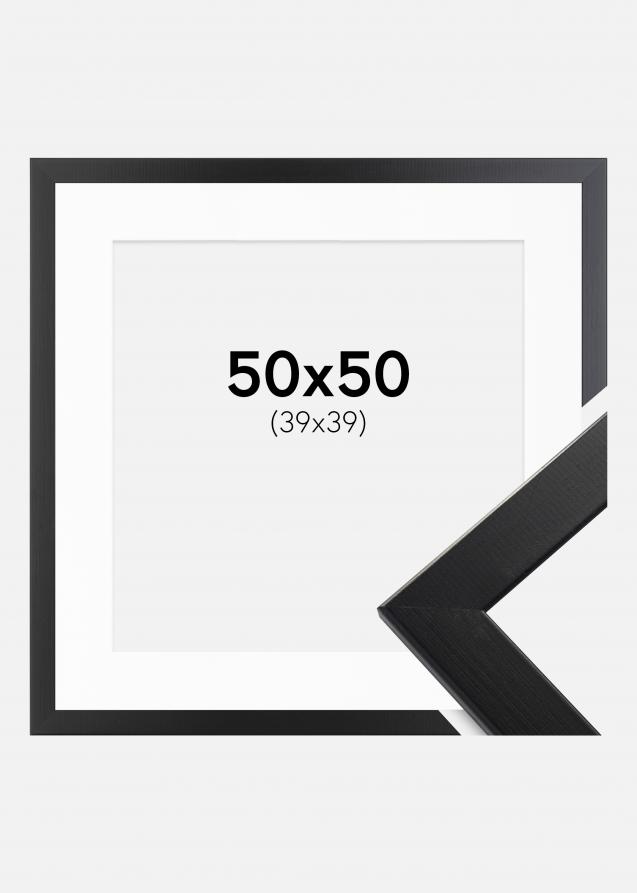 Rahmen Trendline Schwarz 50x50 cm - Passepartout Weiß 40x40 cm