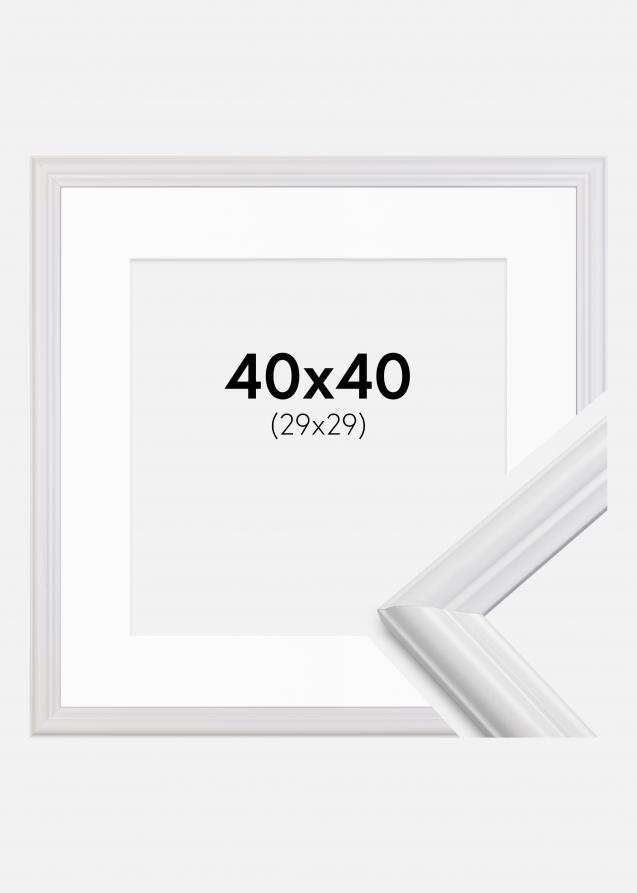 Rahmen Siljan Weiß 40x40 cm - Passepartout Weiß 30x30 cm