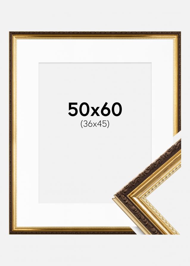 Rahmen Abisko Gold 50x60 cm - Passepartout Weiß 37x46 cm