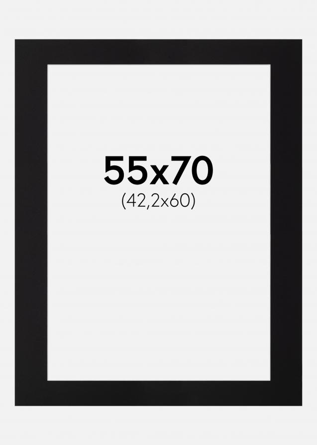 Passepartout Schwarz Standard (weißer Kern) 55x70 cm (42,2x60)